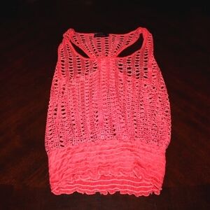 Annabelle Coral Crochet Racerback Tank Top – Size L